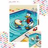 Disney diamond painting full drill mosaic painting kit handmade diy home decoration gift Donald Duck swim pool summer vacation