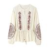 Kaslead New Women clothes Western Style Fashion Loose Band Embroidery Shirts 7200039