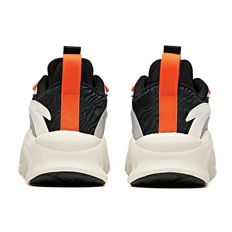 Anta Badass Life Series Weifeng Shock Absorption Non-Slip Wear-Resistant Low-Top Dad Shoes Men Sneakers Black White Orange 112048081-1