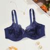 Womens Sexy Lace Bra Full Coverage Plus Size Underwear Underwired Bralette E Cup 36-46 Thin Lingerie