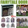 6Pcs Fairy Door Wooden Garden Fairy Door Elf Door Vintage Mini Fairy Garden Door Decorations For Trees Yard Art Garden Miniature Fairy Dollhouse Gift