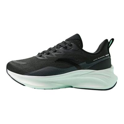 Кроссовки для бега Cloud Tracking Round Toe Lace-Up с низким амортизирующим верхом, женские, черные, серые, 122415522-6