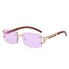 Vintage Fashion Luxury Brand Designer Rimless Diamond Sunglasses Women Crystal Rhinestone Square Sun Glasses For Men Uv400