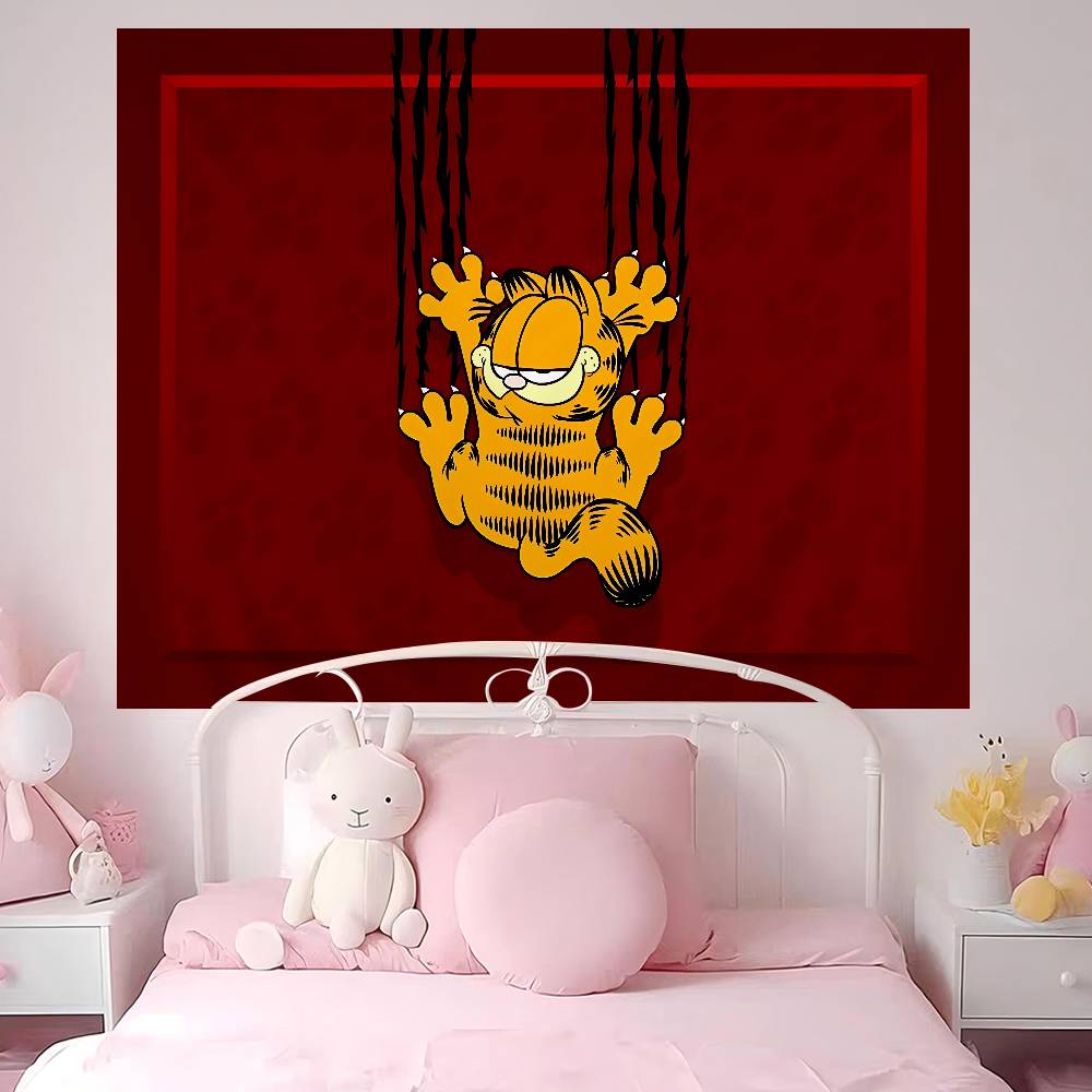 Cartoon Cute Cat GGarfield Colorful Tapestry Wall Hanging Bohemian Wall Tapestries Mandala Wall Hanging Sheets