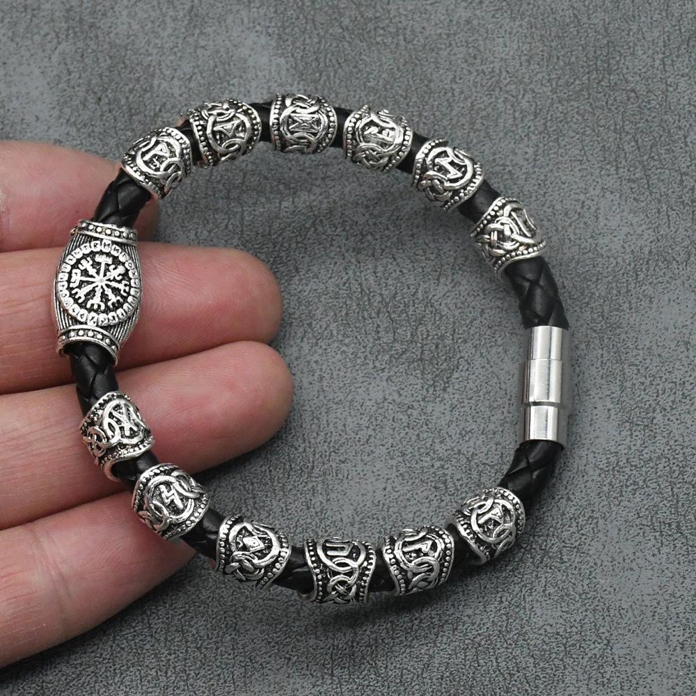 Браслет с рунами викингов Vikingo 3 шт. / 11 шт. / 13 шт. / 15 шт. Бусины с рунами Компас Вегвизир Амулет Браслет викинга Славянский Аксессуар