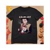 Adam Ant Ретро 80-х Синтетик Волна Группа Графическая Футболка - Унисекс Большого Размера с Иконическим Дизайном Красной Розы и Цилиндра, Смелая Белая Надпись и