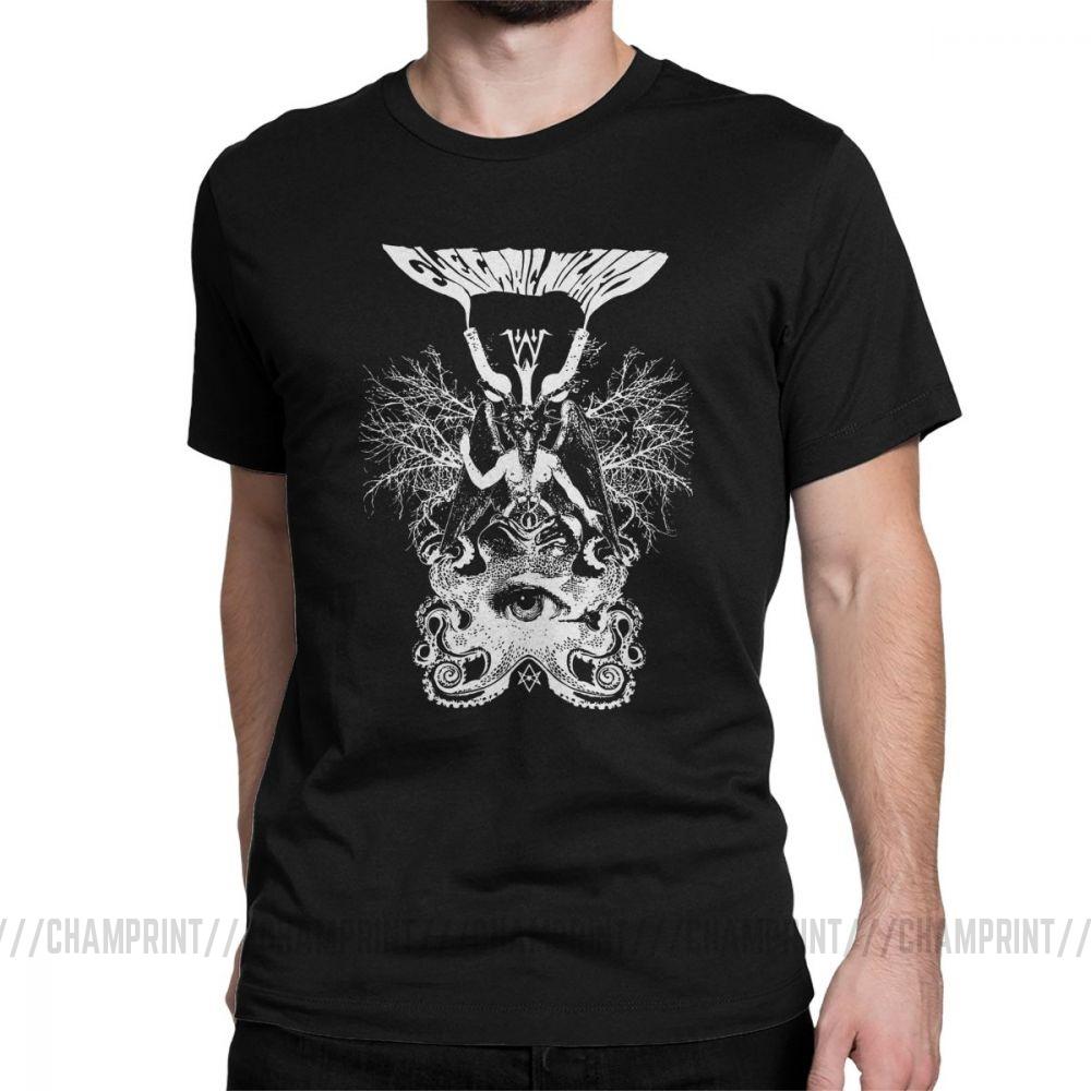 Electric Wizard Baphomet T Shirt For Men Funny Pure Cotton Tees Crewneck Short Sleeve T Shirt
