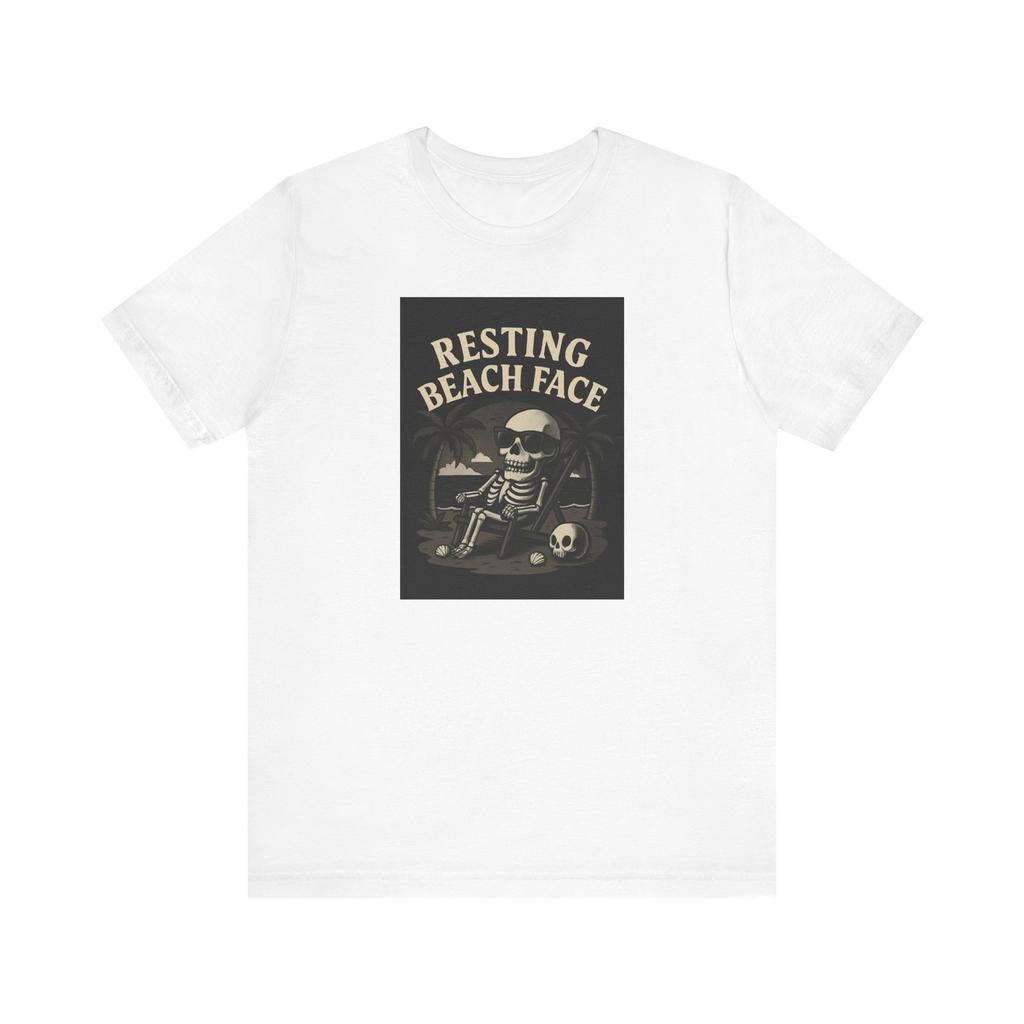 Skull Graphic Tee Summer Shirt Vacation Gift Beach Shirt Gift Resting Beach Face
