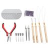 Hair Extensions Tool Kit Silicone Micro Rings Bead Wooden Handled Pulling Hook Needle Transparent