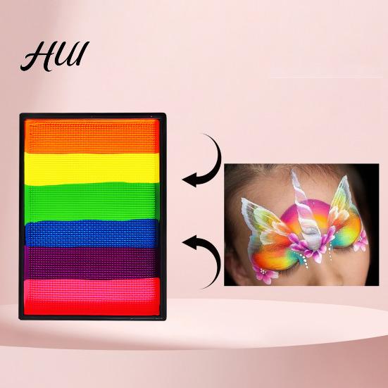 Rainbow Face Paint 50G for Body Painting, High Pigment Makeup Kids Halloween Party Cosplay, Washable Adults Long Lasting