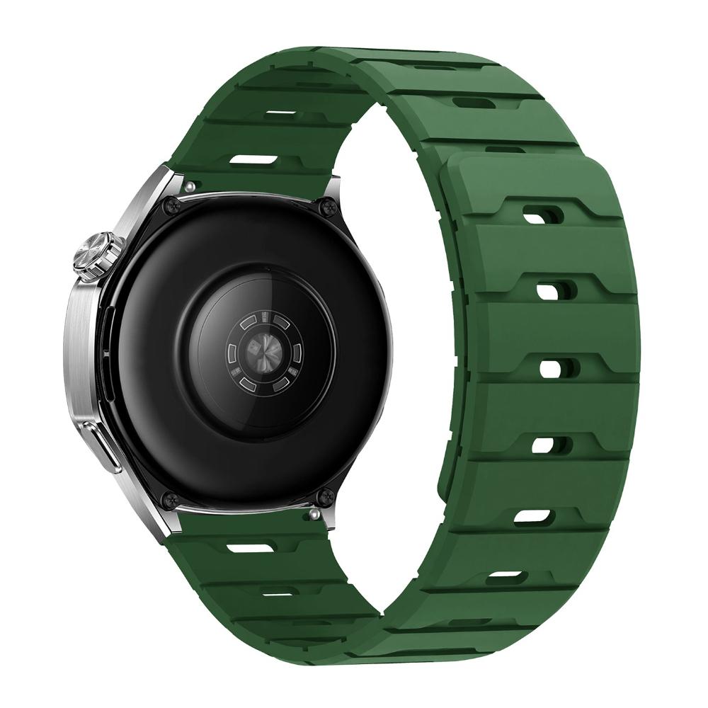 Scale Texture Two‑Tone Magnetic Silicone Watch Band 18/20/22mm Flat End Quick Release Strap for Huawei Samsung Xiaomi Garmin