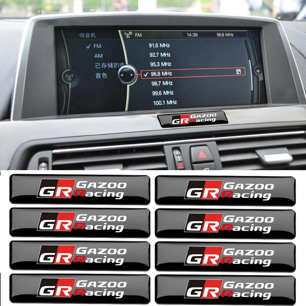 2/5/10PCS 3D Epoxy GR GRZOO RACING Badge Car Interior Exterior Decoration Sticker for S4 Prius C-HR Avensis Camry Yaris Rav4 JH4