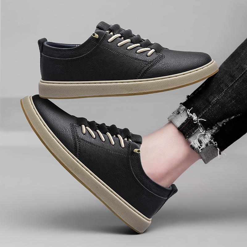 Fashion Brand Genuine Leather High Quality Men Shoes Casual Daily Trendy Sneakers Mens Black Comfortable Footwear Spring and Autumn 2024