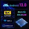 K98 PLUS Android 13.0 Smart TV Box RK3528 Quad-core UHD 4K Media Player H.265 8K Decoding HDR10+