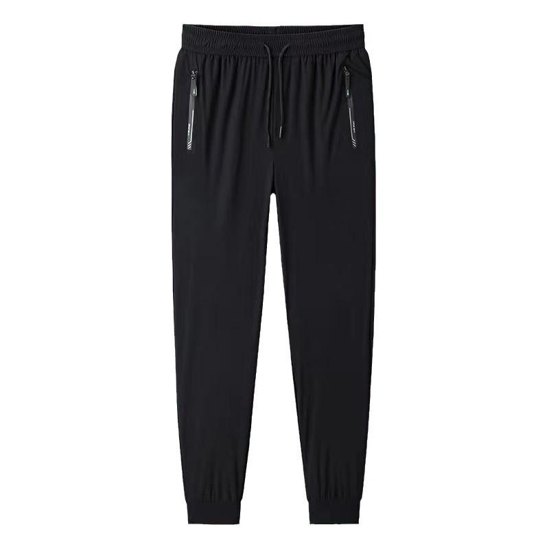 Мужские летние брюки из ледяного шелка, быстросохнущие, легкие, с эластичной талией