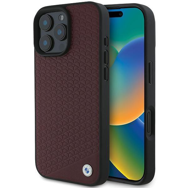 Etui Do Iphone 16 Pro Max Bmw - Skórzane Magsafe, Obudowa, Czerwone, Case