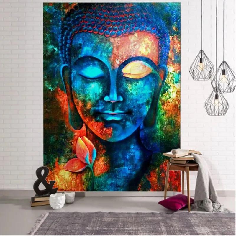 Статуя Будды Медитация Узор Гобелен Украшение стены Дома Гобелен Спальня Гостиная Гобелен
