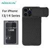 For iPhone 14 13 Pro Max Case NILLKIN Synthetic Fiber S Sliding Camera Protect Cover For iPhone14 Plus
