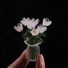 Simulation Flower Glass Flower Decor Lovely Glass Flower Bouquet  for Home Room Decoration