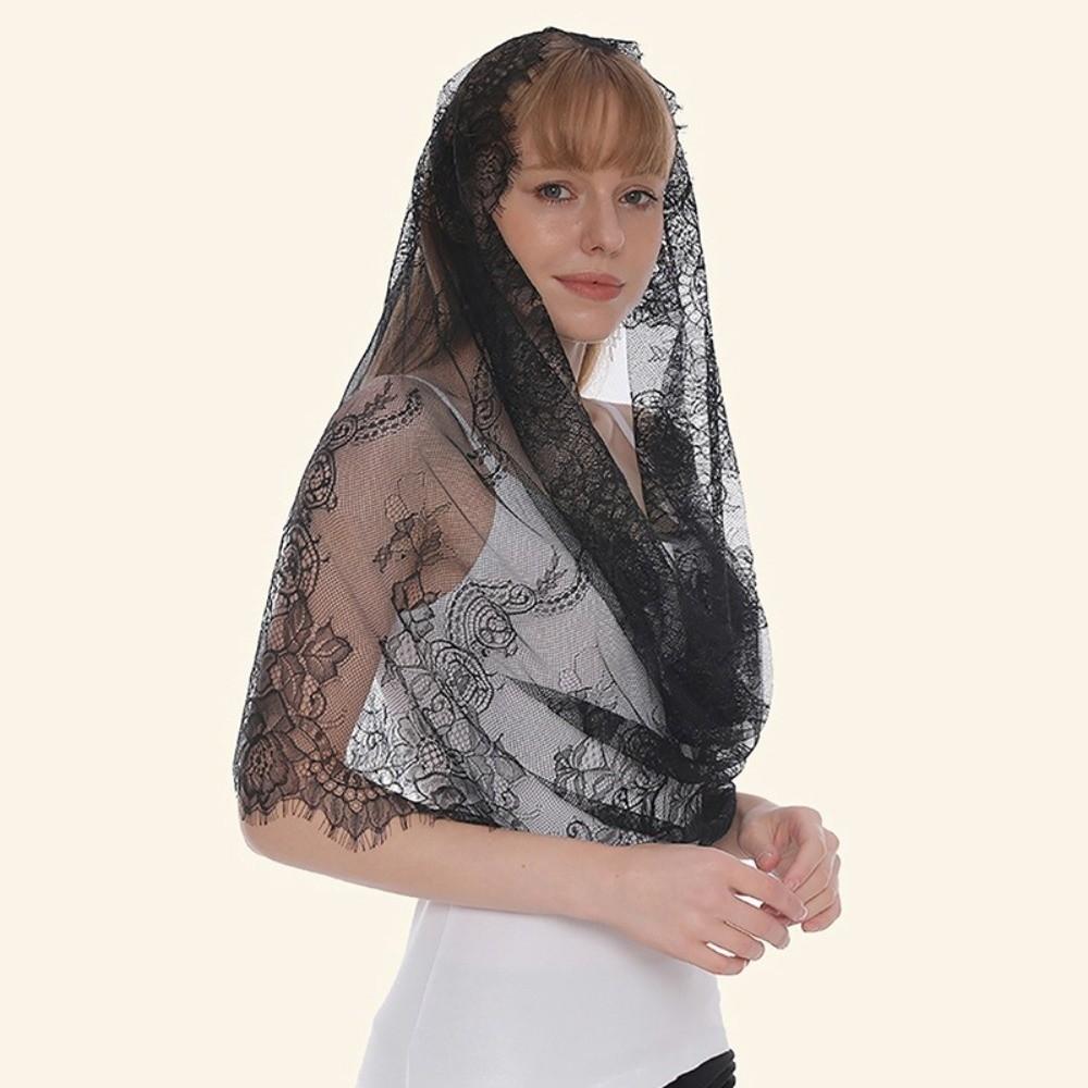 С перчатками Кружевная Цветочная Шарф-платок Винтажный Сладкий Платок Повседневные Банданы для Женщин Фотосъемка