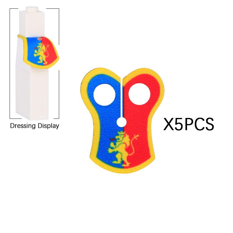 Набор Строительных Блоков MOC Офицерская Накидка Рыцари Льва Средневековье Фигурки Аксессуары Шарф Накидка из Искусственного Меха Блоки Игрушки Подарок Мальчикам