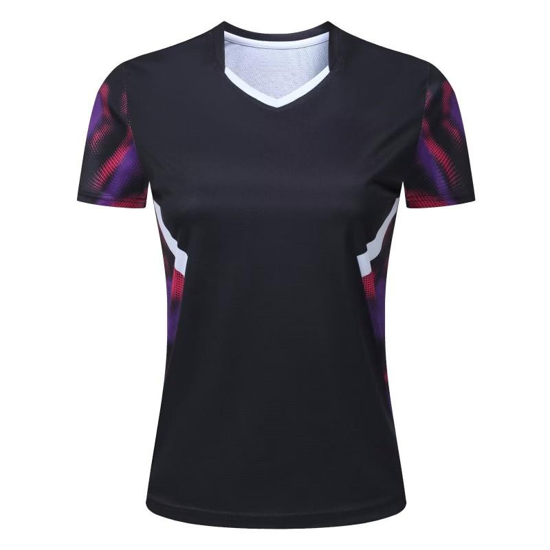 Quick-Dry Badminton Shirt Men Women Kids Breathable Sport Tee With Custom Print Stripe Design