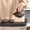 Purple sand travel tea set, hand-held brewing teapot, one pot and three cups, convenient company business activities, practical accompaniment