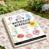 Акварельный Цветочный Рабочий Тетрадь на Спирали Плотная Бумага Легкие Руководства Для Новичков Ежедневная Практика Искусства