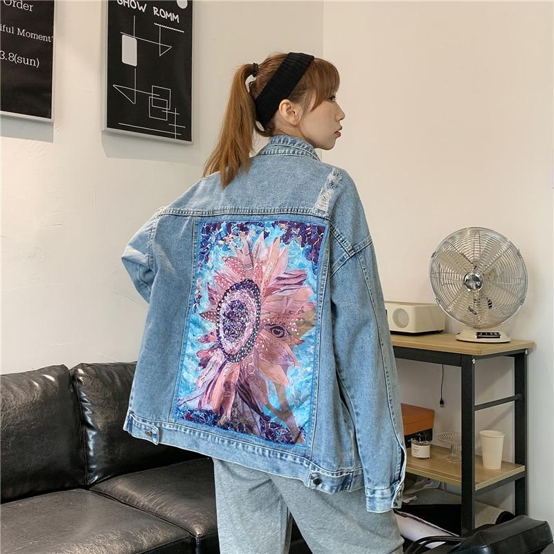 Denim Jacket Trendy Women Autumn Loose Plus Size Jean Jacket
