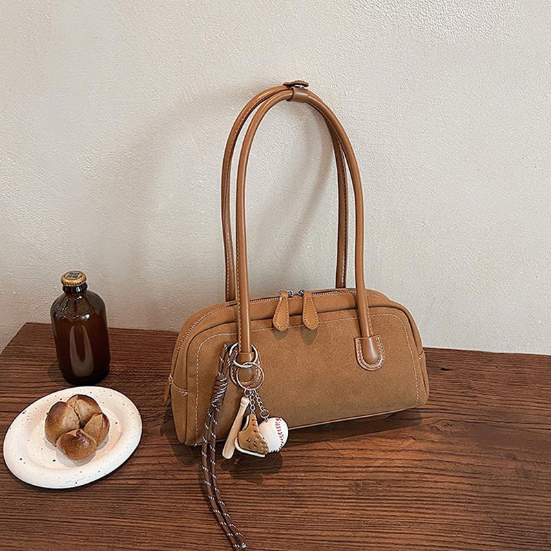 Новая замшевая сумка через плечо для женщин, многокарманная сумка под мышкой, сумка из искусственной замши однотонного цвета, сумка-саквояж на молнии для работы, покупок CLE