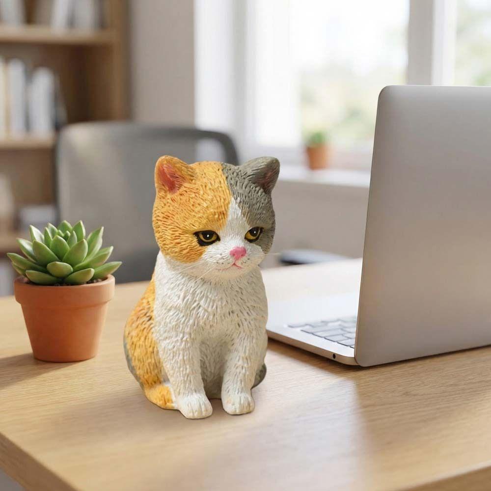 Cartoon Style Cat Statues Figurines Orange Cat Cat Decoration Micro Landscape