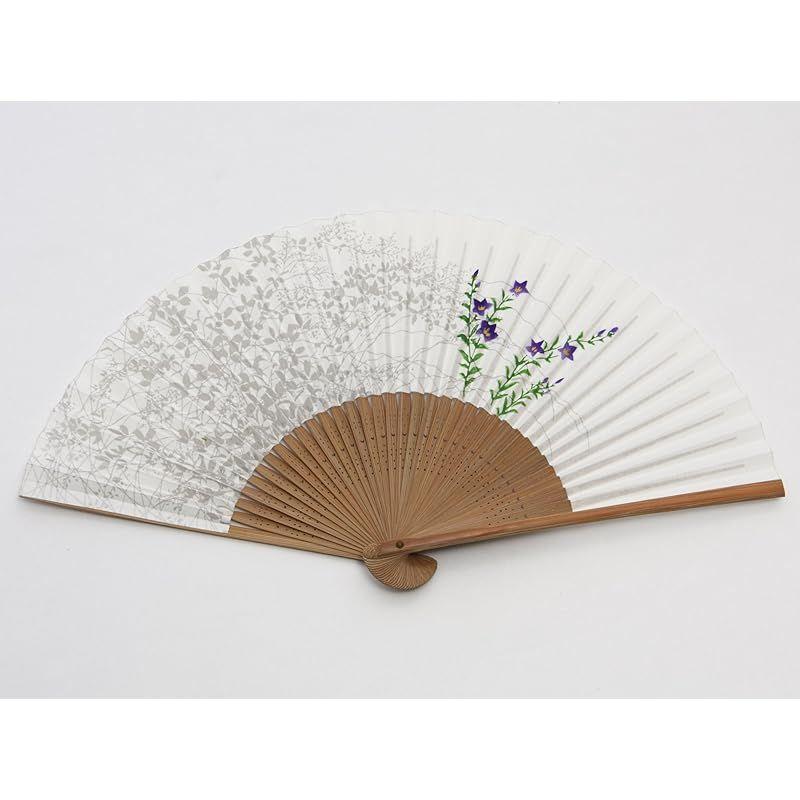 Used [New] [Hasegawa] Kyoto folding fan for ladies, with folding fan bag, in presentation box (Kikyou) 0