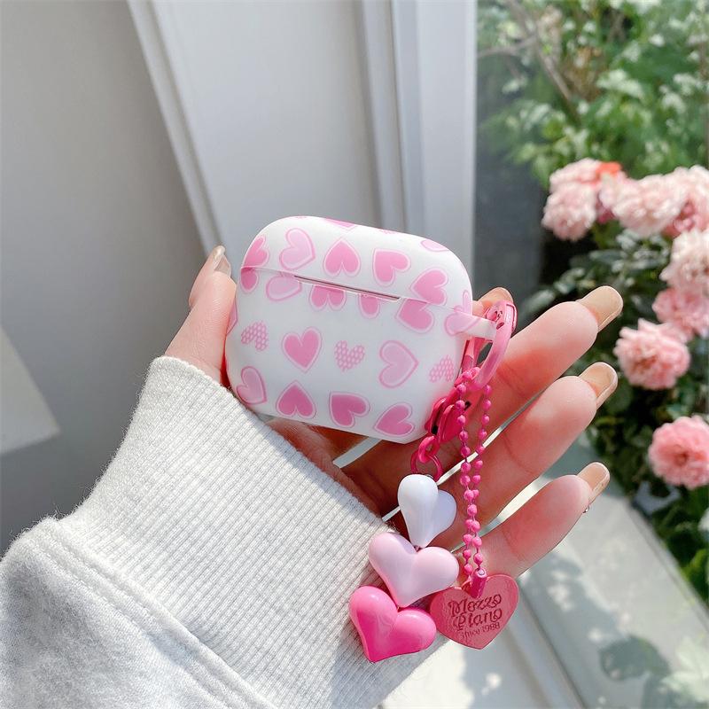 ins girl powder love for AirPods 1 generation protective case second generation 1 generation pro1 apple bluetooth headset soft case