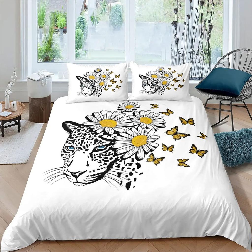 Желтый ромашка пододеяльник комплект милый цветочный комплект постельного белья для детей девочек садовые цветы королевский пододеяльник с наволочкой