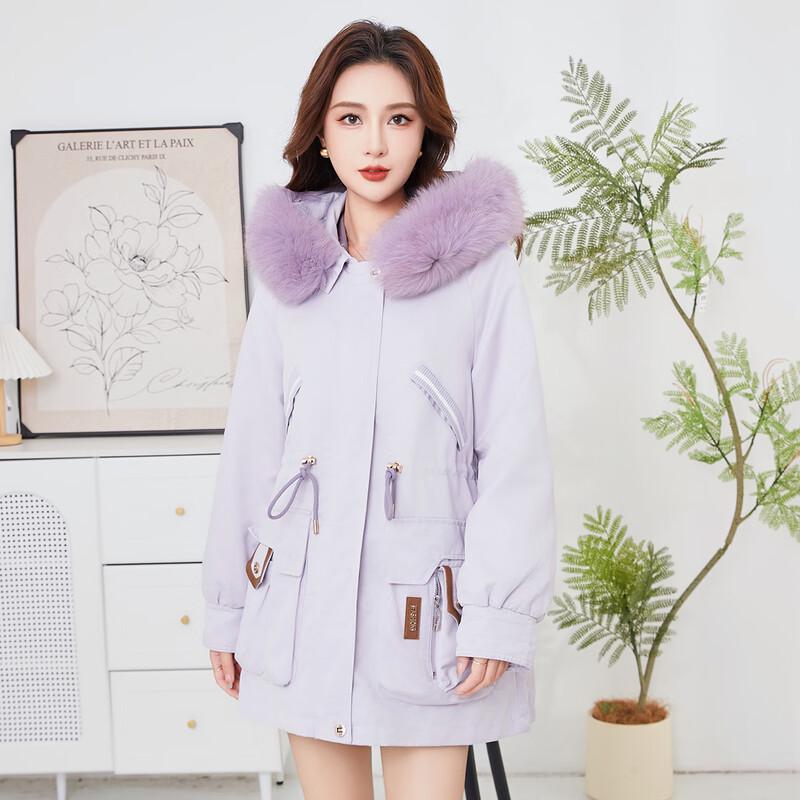 Kaiser Женская парка с воротником из лисьего меха и подкладкой из кроличьего меха