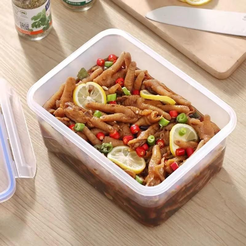 4Pcs Refrigerator Storage Box Food Containers Plastic Fresh-Keeping Box With Lid Portable Storage Box Kitchen Organization Tools