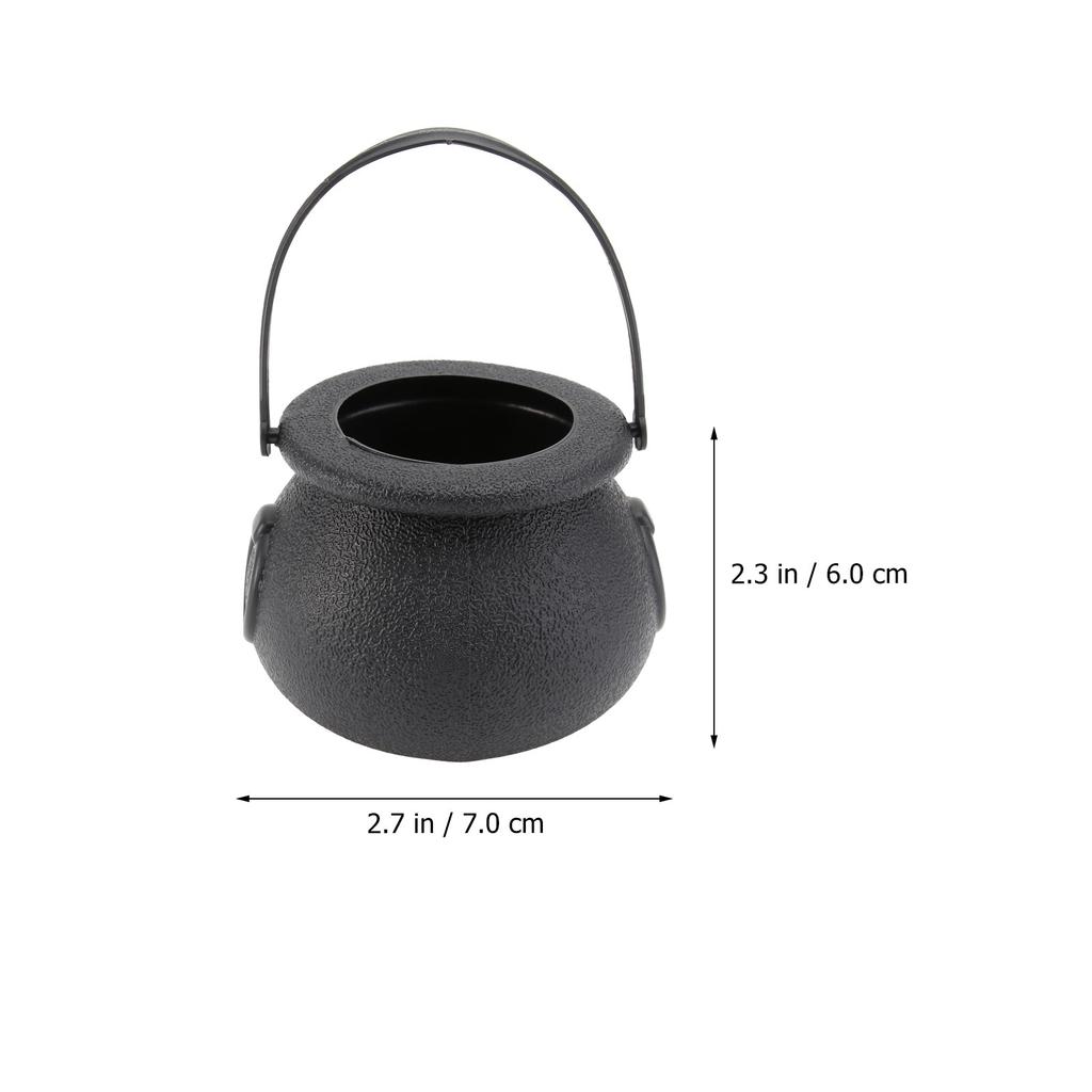 8 pcs Witch Candy Jar Plastic Halloween Cauldron Party Decoration Storage Container For Candy Snacks Props Accessory