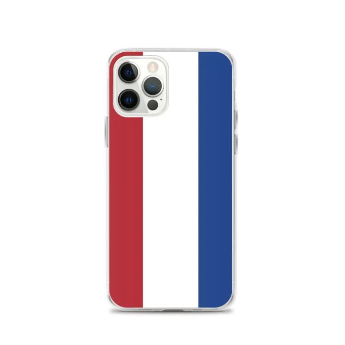 Coque iPhone - Drapeau Pays-Bas - iPhone 12 Pro - Souple - Multicolore - Vertical