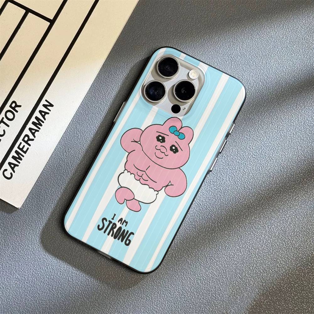 Cute Opanchu U-Usagi Cute For IPhone 17 16 15 11 12 13 14 Pro Max Plus Pro Corrugated Translucent Back Phone Cover