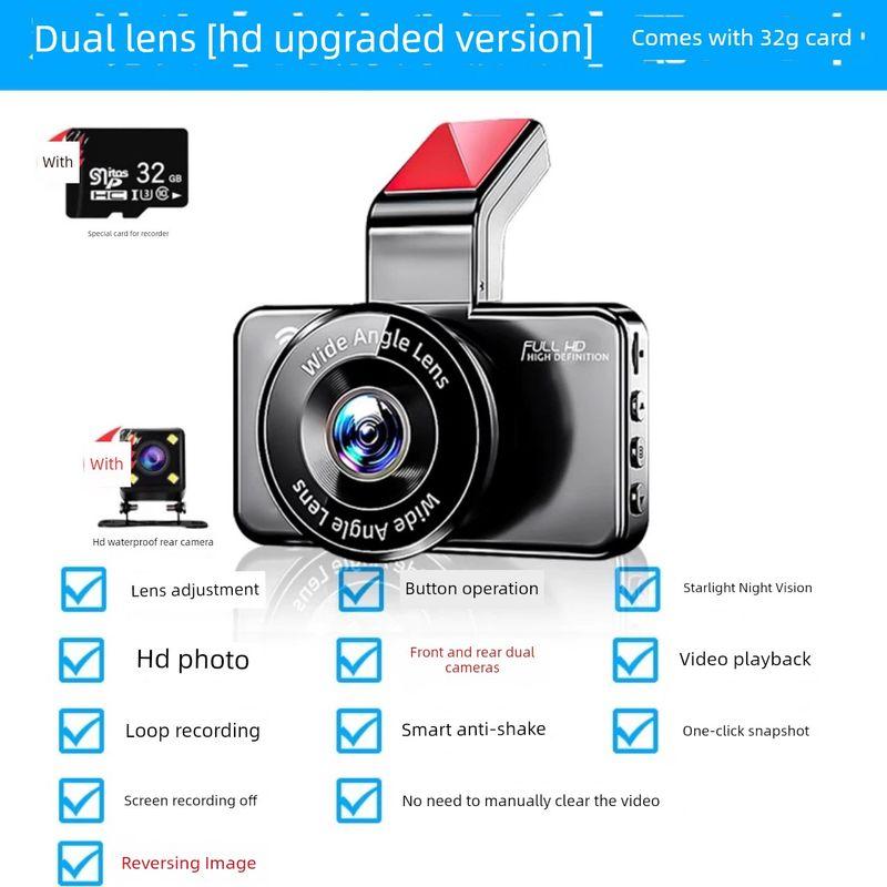 Driving Recorder 2026 New Model, Wire-Free 4K Ultra-High-Definition Night Vision, Front and Rear Dual Cameras, Car-Mounted 360 Panoramic Wifi