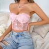 Сексуальный женский кружевной корсет без бретелек без рукавов, уличная одежда Y2k, укороченный топ без рукавов