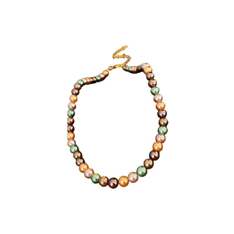 Elegant Stretch Bracelet With Colorful Imitation Pearl Beads 8mm Geometric Design Minimalist Vintage Style Women