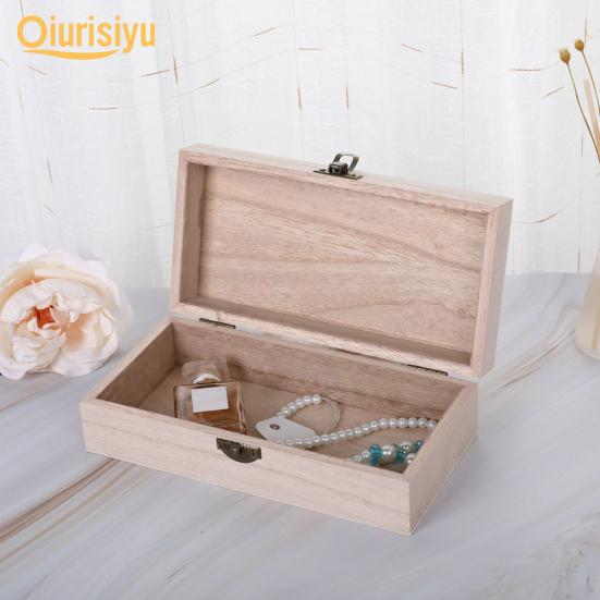 Retro Wood Solid Color Trinket Case Jewelry Box