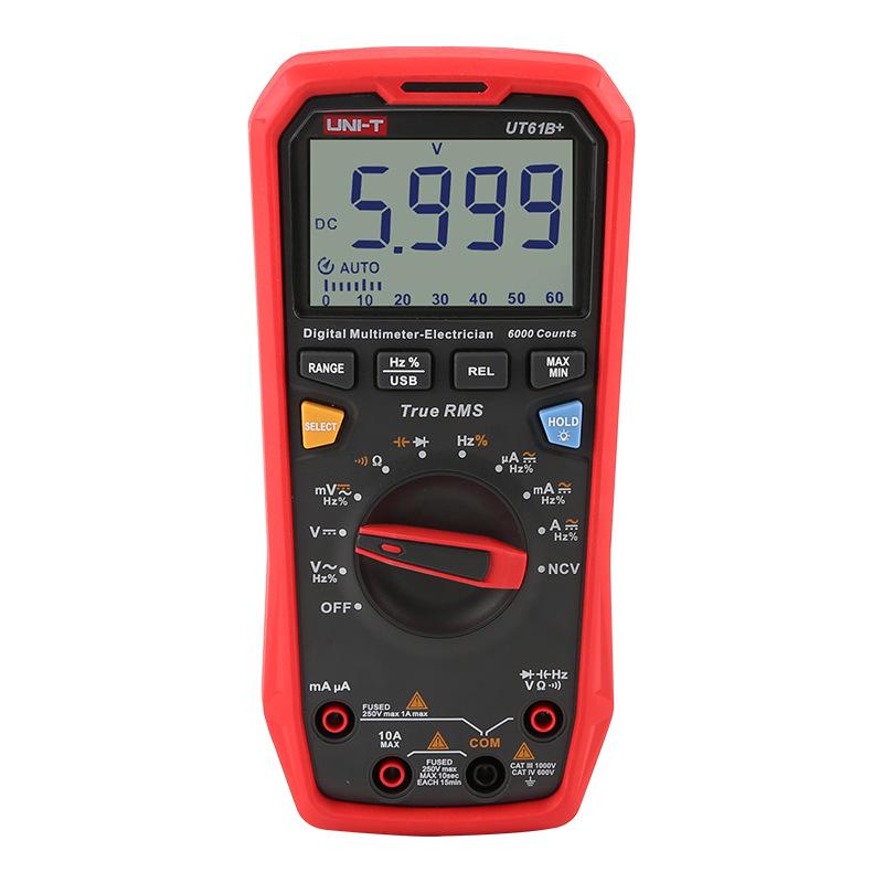 Цифровой мультиметр Uni-T UT61E+ высокой точности - Напряжение AC/DC, Защита от перегрузки, Автоматический дисплей.