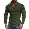 Retro Autumn/Winter Men's Half-Zip Small Check Casual Stand-Up Collar Long-Sleeved Sweatshirt
