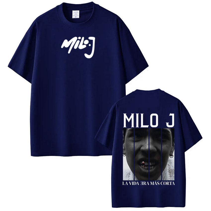 Рэпер Milo J La Vida Era Mas Corta Футболка из альбома Унисекс Женская Харадзюку Футболки Летние Свободные Повседневные Хлопок Винтажная Футболка Топы