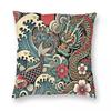 Japanese Irezumi Tattoo Dragon Koi Pillowcase Polyester Linen Velvet Pattern Zip Decorative Throw Pillow Case Bed Cushion Cover
