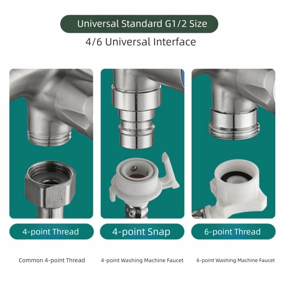 With Tape Stainless Steel Faucet with Washing Machine Outlet Angle Valve Faucet Toilet Diverter