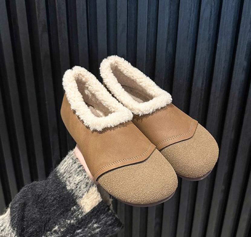 Зимние женские меховые тапочки, водонепроницаемые, теплые, семейные, для дома, на толстой платформе, удобные, простые, плоские туфли 2024