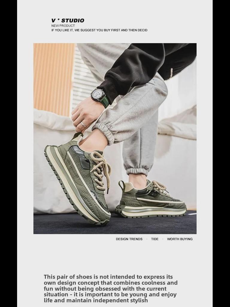 Мужские модные кроссовки осень/зима на массивной подошве: Спортивные и повседневные туфли с приподнятой подошвой в стиле Форреста Гампа